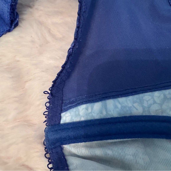 Elomi Tiffany Blue Floral Lace Bra 36 H US sizing fair-good see photos - Picture 7 of 11